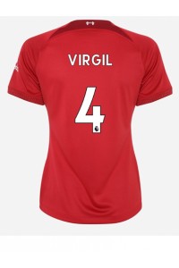 Liverpool Virgil van Dijk #4 Fotballdrakt Hjemme Klær Dame 2022-23 Korte ermer